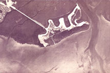 Aerial View Sunrise Cay and the Bridge to Nowhere 1976
